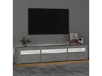Meuble TV gris avec éclairage LED, 195 x 35 x 40 cm