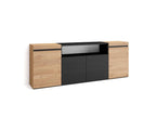 Buffet naturel 4 portes, 203 x 34,6 x 75 cm