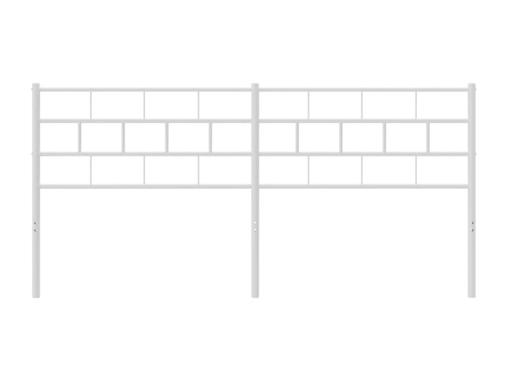 Cadre de lit en métal blanc, 206 x 3 x 90 cm