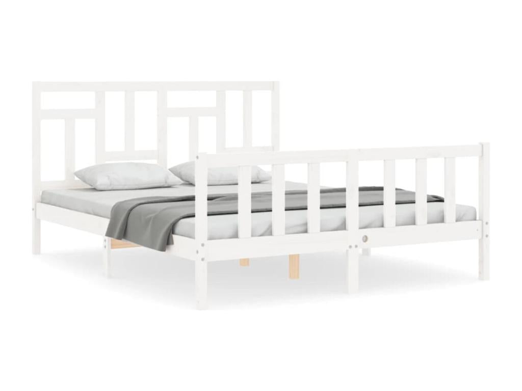 Matelas en bois de pin blanc, 205,5 x 155,5 x 100 cm