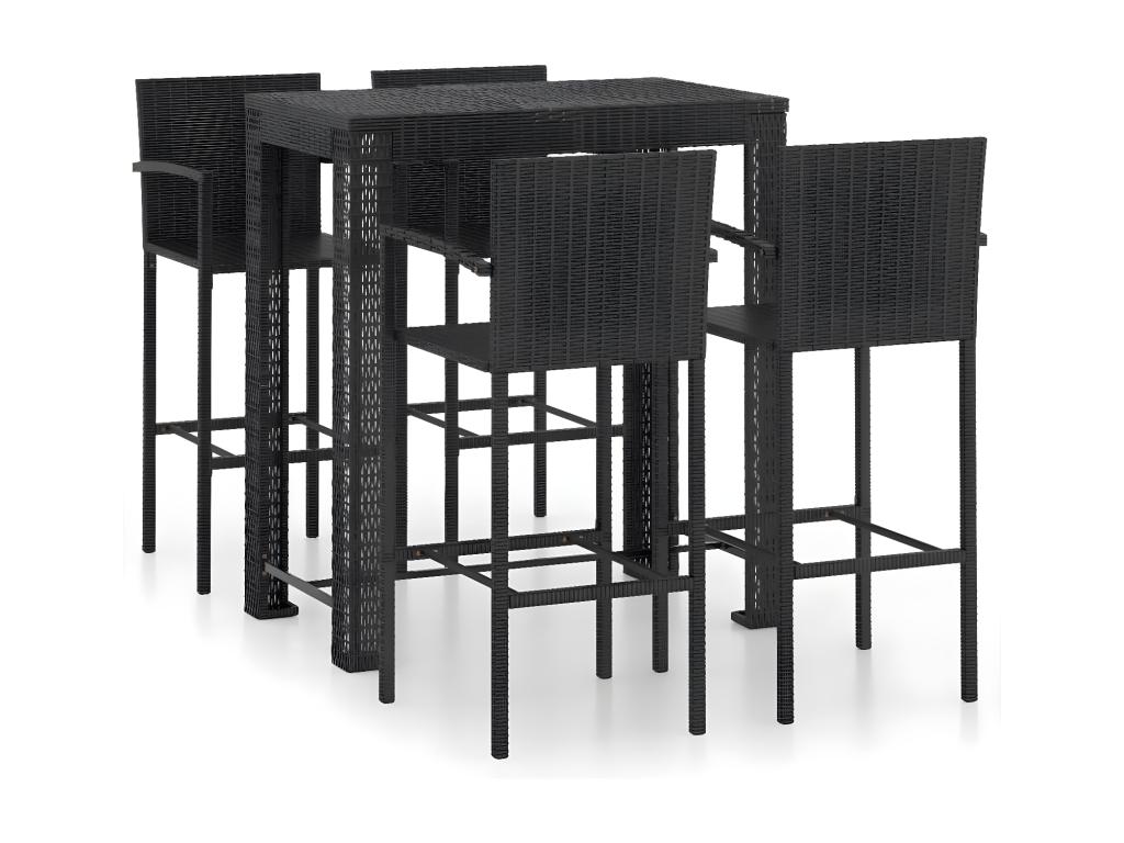 Ensemble de meubles noirs 5 pièces pour la maison, 100 x 60,5 x 110,5 cm