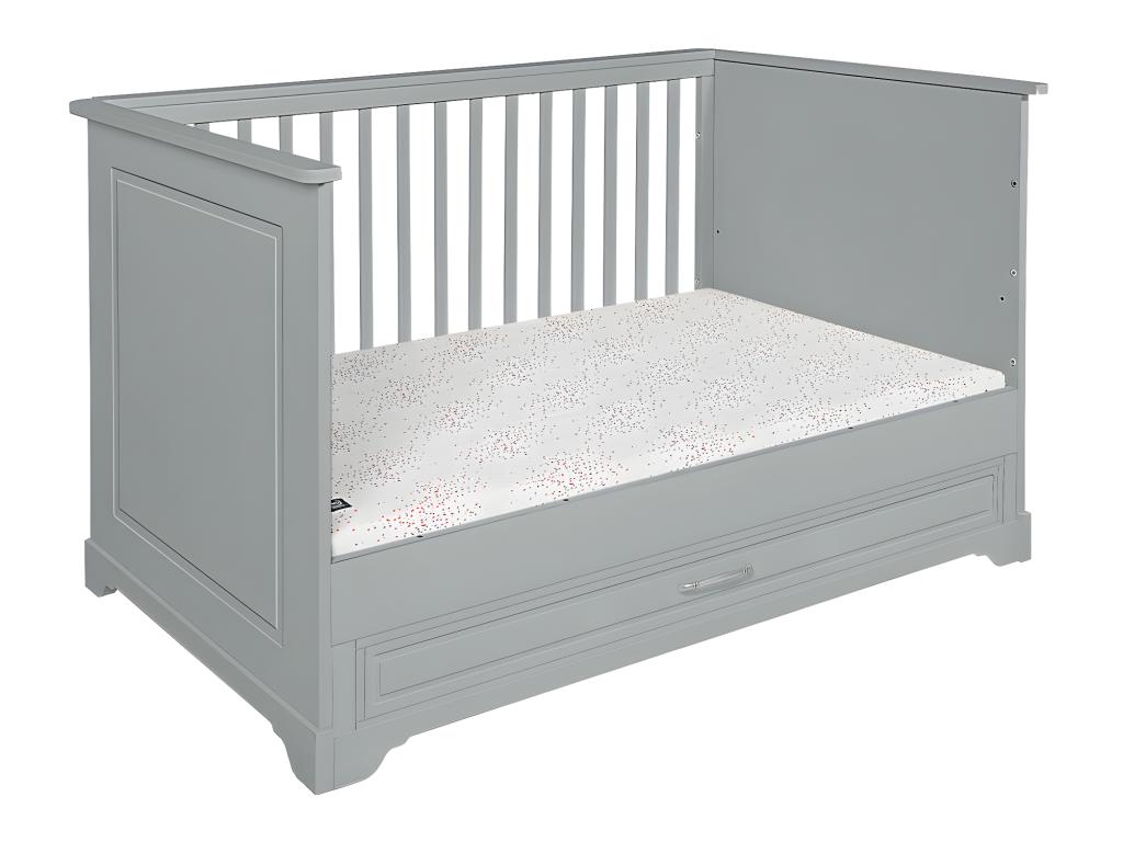 Commode grise à 3 tiroirs, 150,5 x 80 x 90 cm