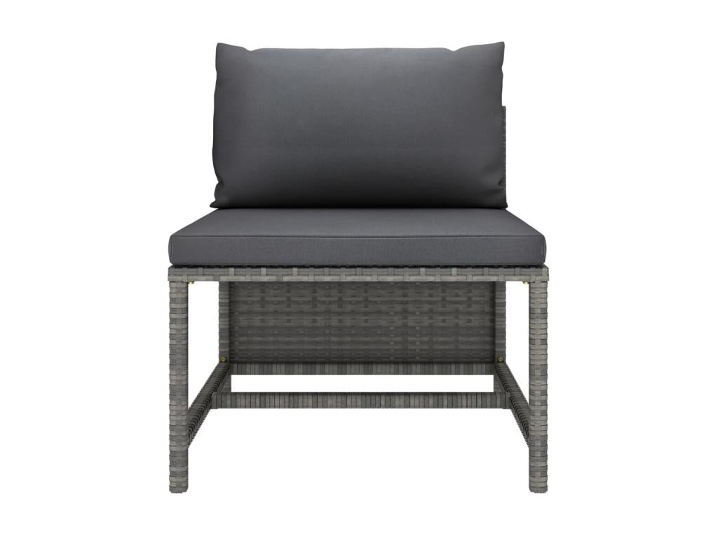 Ensemble de mobilier de jardin gris 9 pièces avec coussins, 70 x 70 x 67 cm