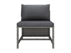 Ensemble de mobilier de jardin gris 9 pièces avec coussins, 70 x 70 x 67 cm