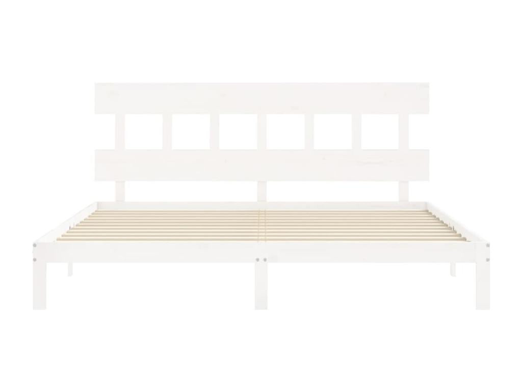 Cadre de lit blanc, 203,5 x 183,5 x 81 cm