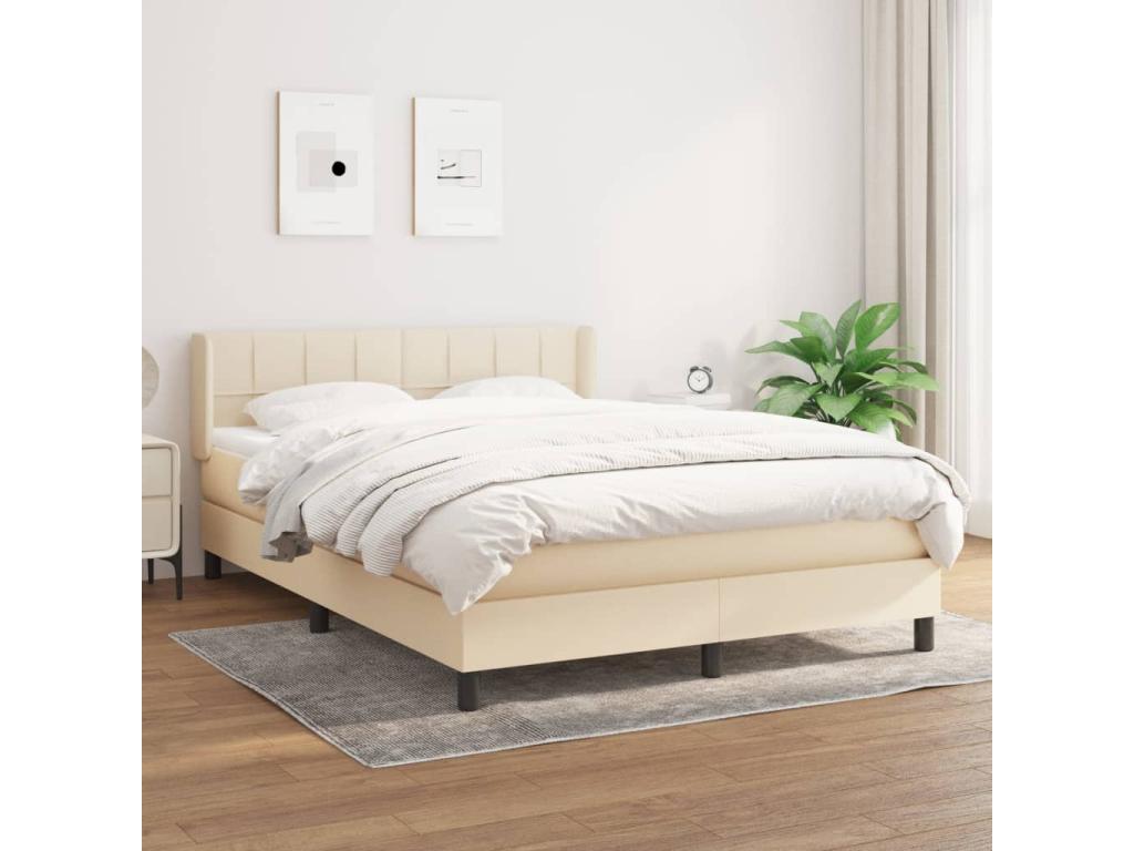 Matelas en tissu crème, 203 x 147 x 88 cm
