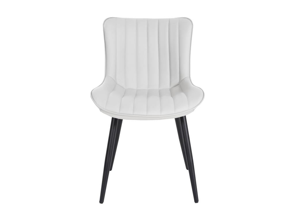 Chaise de salle à manger en similicuir blanc, 50 x 61 x 81 cm