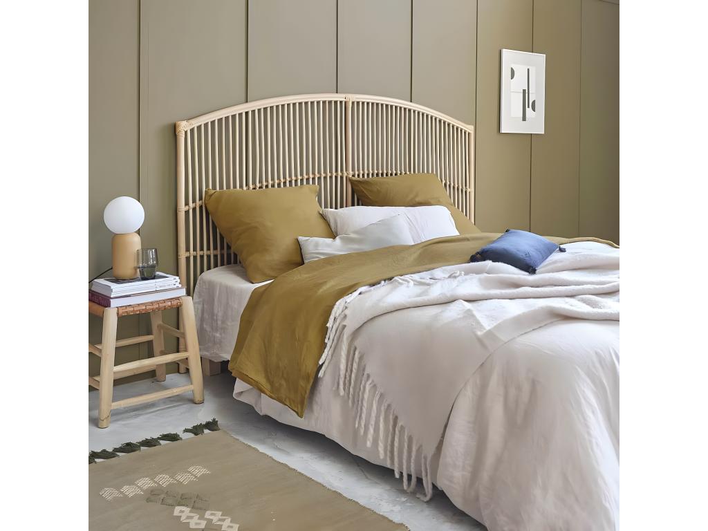 Cadre de lit naturel, 185 x 185 x 125 cm