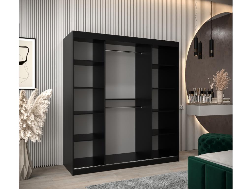 Armoire noire 2 portes, 180 x 62 x 200 cm - dlz1766569288894