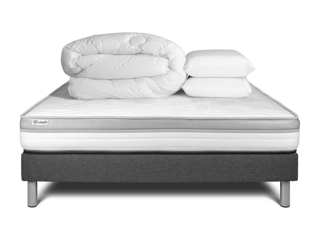 Sommier gris, 190 x 140 x 18 cm