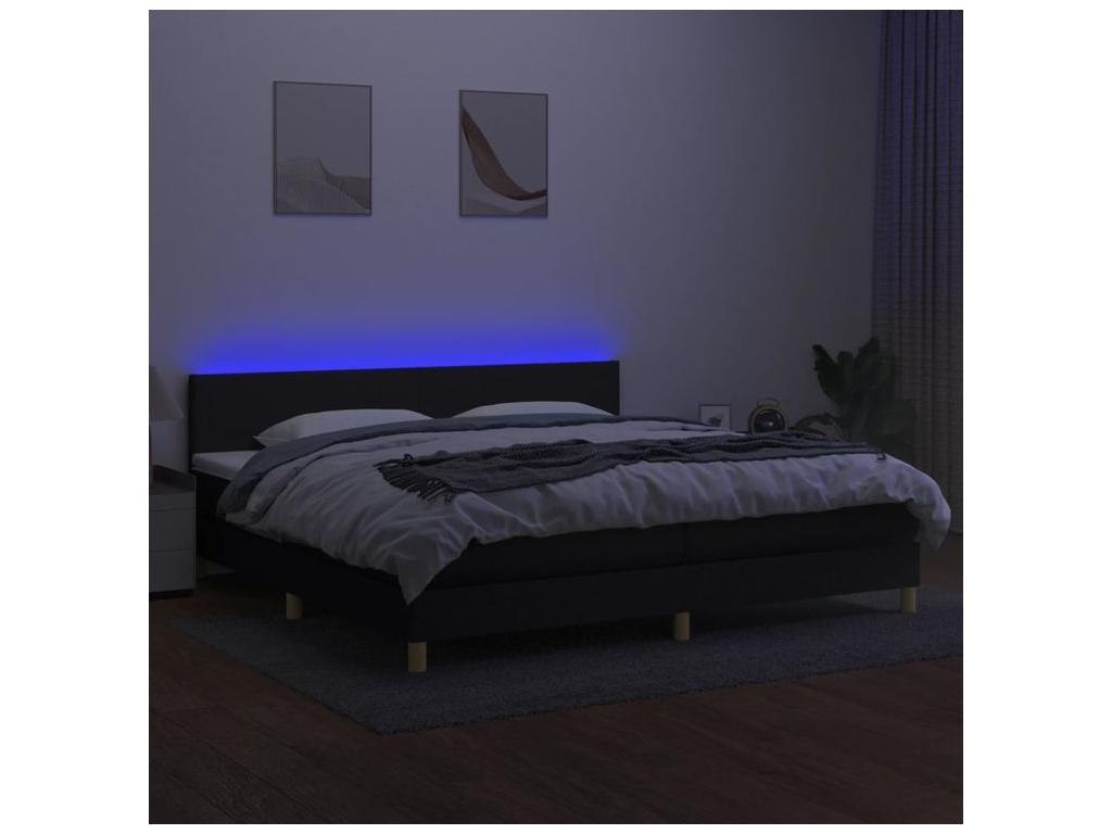 Matelas en tissu blanc avec éclairage LED, 203 x 200 x 78 cm