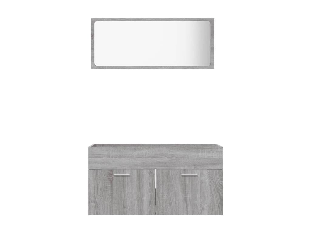 Ensemble de meubles gris 2 pièces, 90 x 38,5 x 46 cm