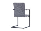 Fauteuil en cuir gris, 53 x 61 x 88 cm