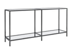 Table en verre transparent, 160 x 35 x 75,5 cm