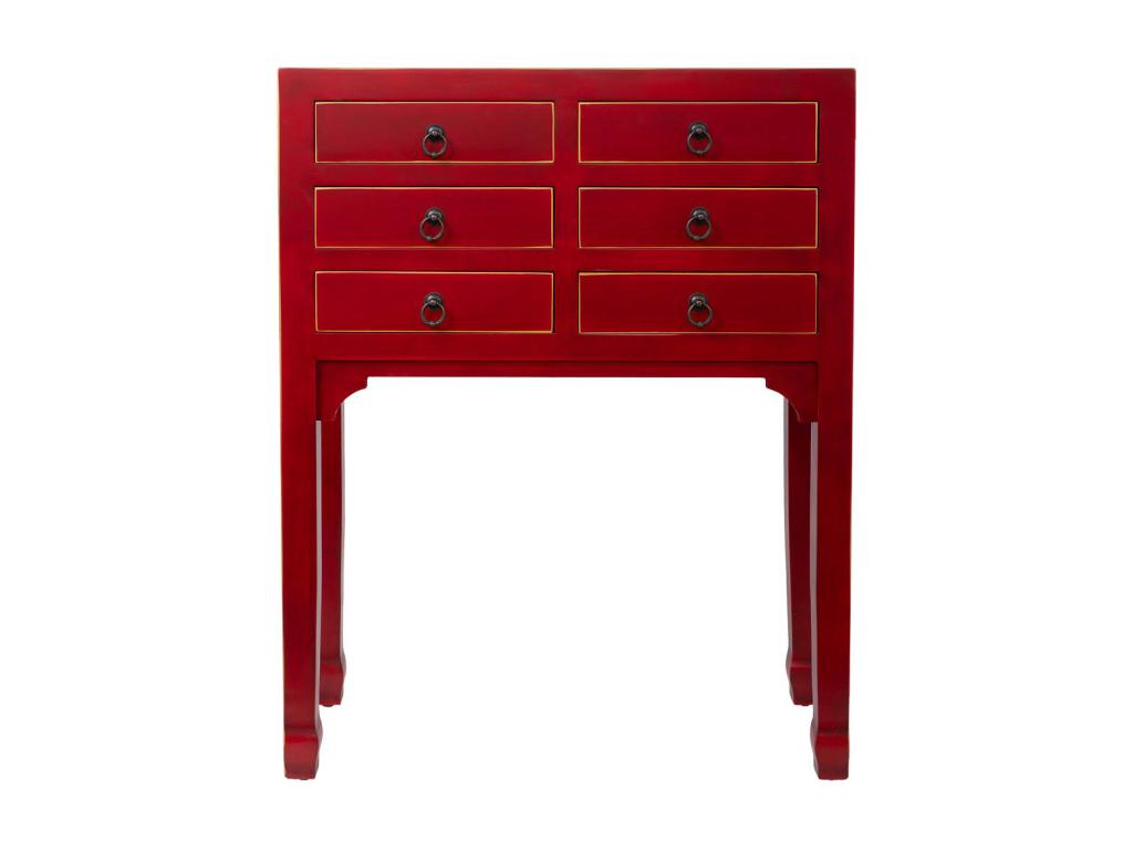 Meuble de maison bleu à 6 tiroirs, 63 x 26 x 82 cm