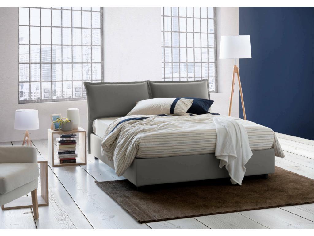 Matelas en tissu gris avec rangement, 215 x 155 x 95 cm