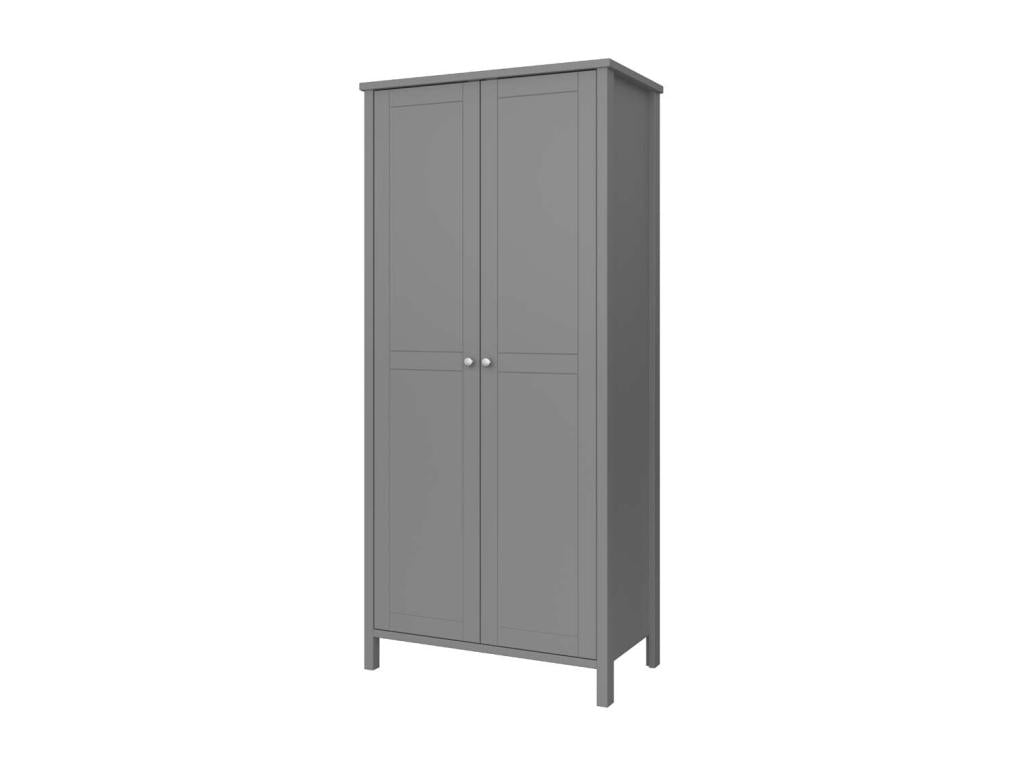 Armoire grise avec rangement, 4 portes, 178 x 50 x 195 cm