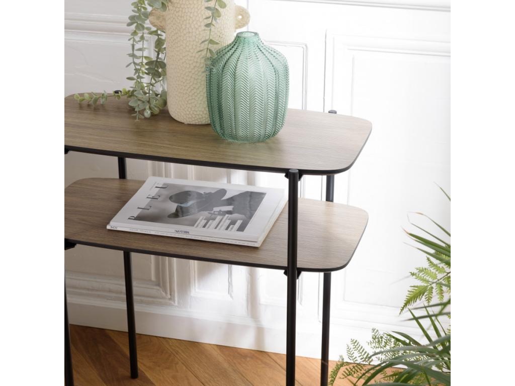 Table d'appoint en métal marron, 60,5 x 32 x 65 cm