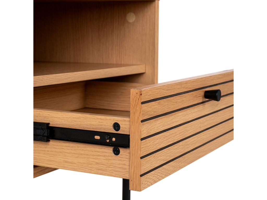 Table naturelle à 1 tiroir, 50 x 40 x 50 cm