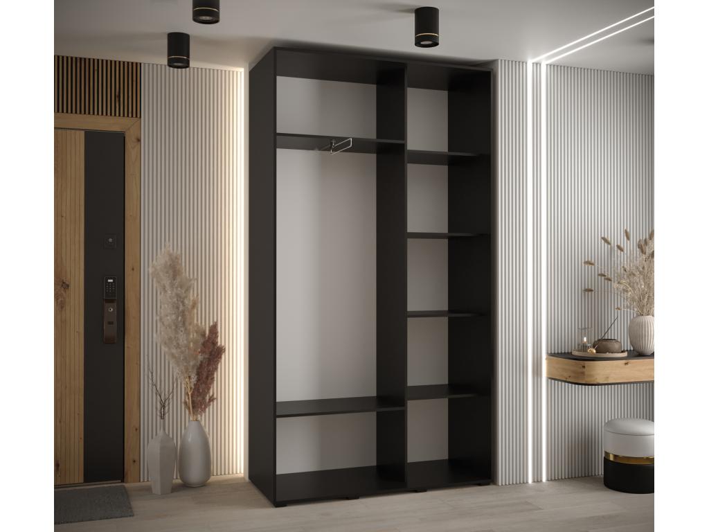 Armoire noire 2 portes, 130 x 45 x 235 cm