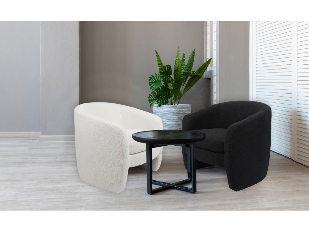 Fauteuil d'appoint en tissu gris, 74 x 74 x 74 cm