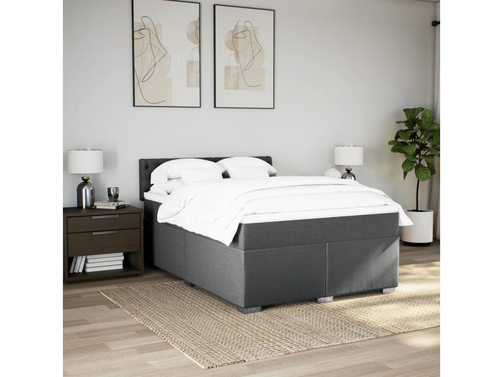 Matelas en tissu gris, 200 x 160 x 100,5 cm