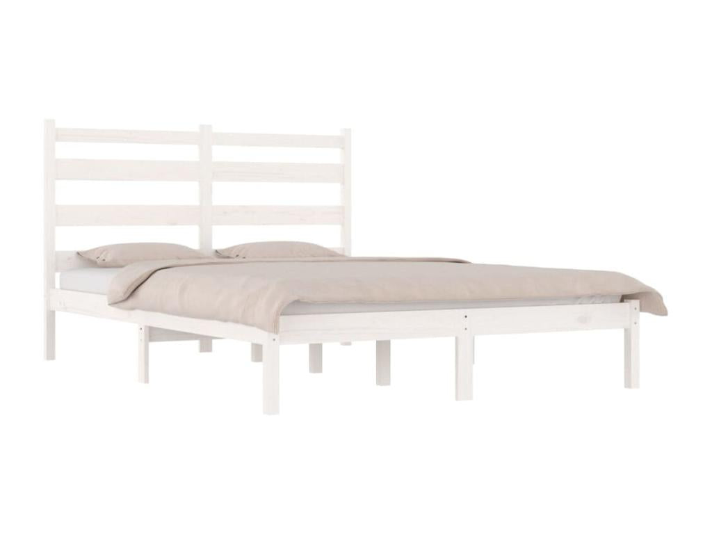 Matelas en bois massif blanc, 195,5 x 145,5 x 100 cm