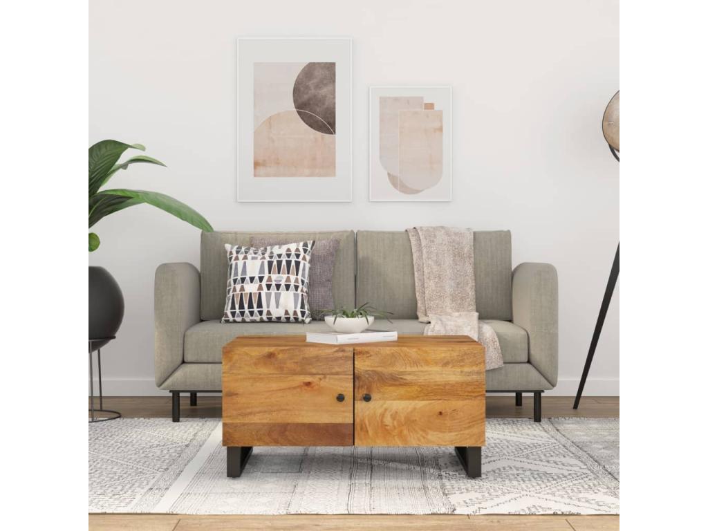 Table basse marron, 80 x 50 x 40 cm