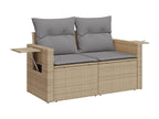 Ensemble de mobilier de jardin beige 10 pièces avec coussins, 55 x 55 x 37 cm - dlz1766569151346