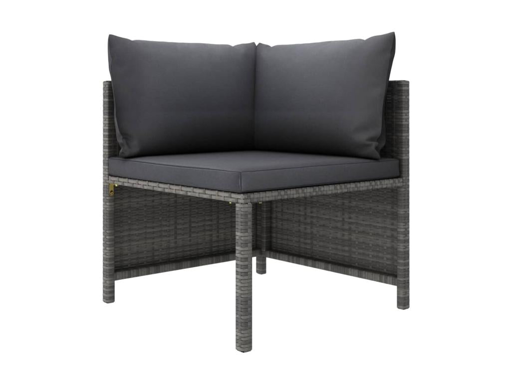 Ensemble de mobilier de jardin gris 9 pièces avec coussins, 70 x 70 x 67 cm