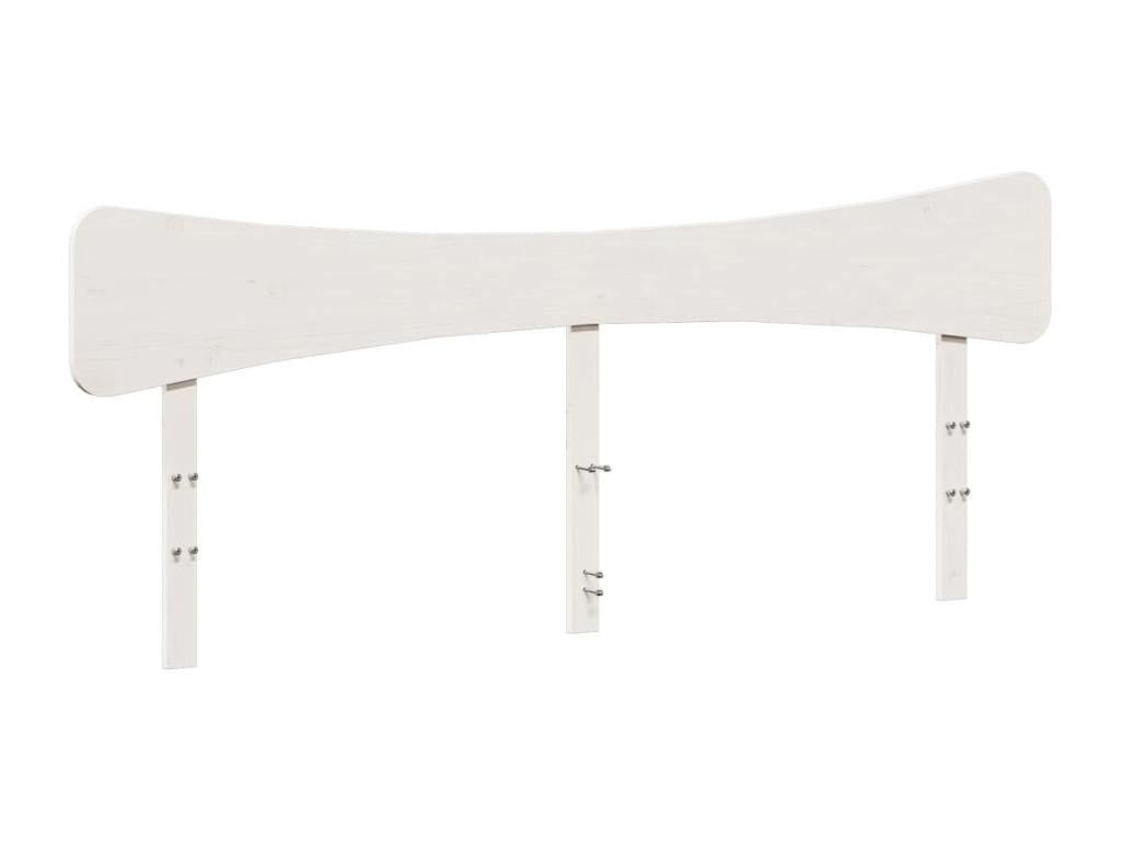 Cadre de lit en bois massif blanc, 185,5 x 3,5 x 81 cm