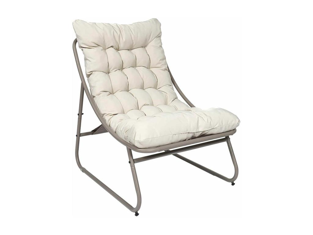 Fauteuil d'appoint en métal beige, 184 x 184 x 63 cm