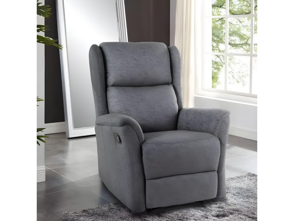 Fauteuil d'appoint en tissu gris, 87 x 87 x 111 cm