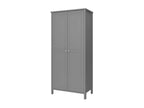 Armoire grise avec rangement, 4 portes, 178 x 50 x 195 cm