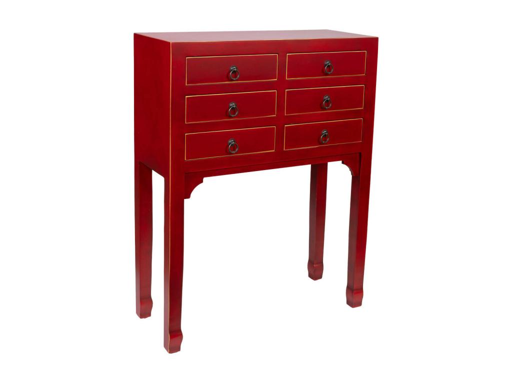 Meuble de maison bleu à 6 tiroirs, 63 x 26 x 82 cm