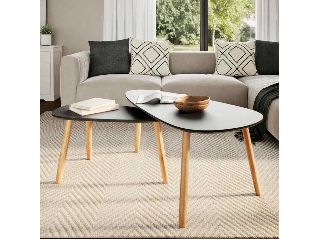 Ensemble de 2 meubles de maison en pin noir, 100 x 50 x 40 cm