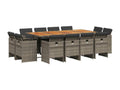 Ensemble de mobilier de jardin gris 13 pièces avec coussins, 63 x 62 x 40 cm
