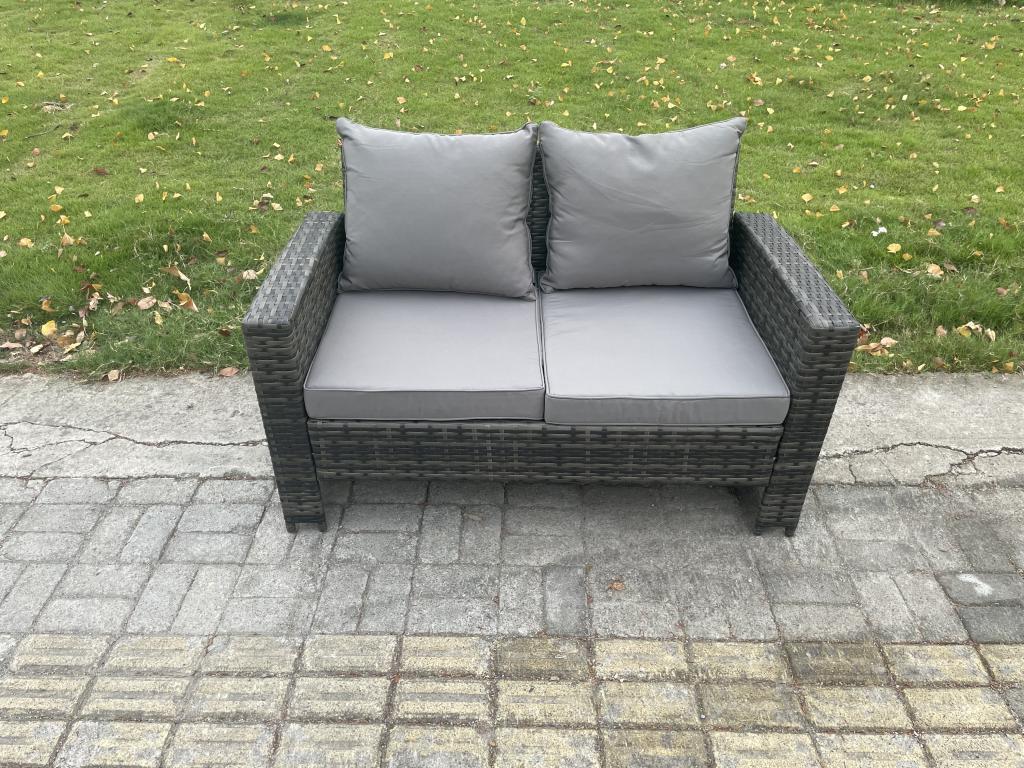 Ensemble de mobilier de jardin gris, 65 x 177 x 66 cm