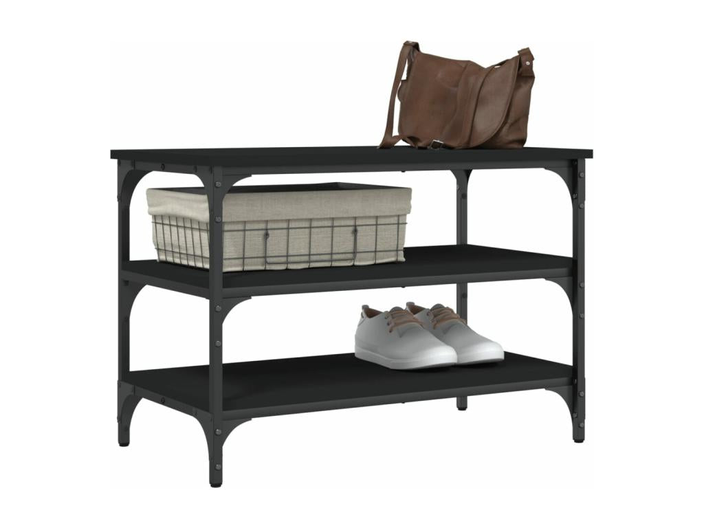 Banc noir, 70 x 38,5 x 49 cm