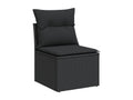 Ensemble de mobilier de jardin noir 10 pièces avec coussins, 62 x 62 x 69 cm