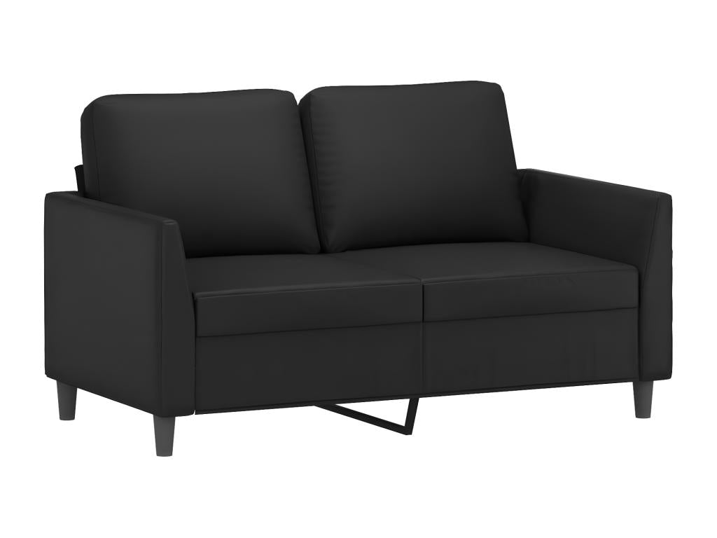 Canapé noir 3 pièces avec coussins, 200 x 77 cm