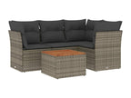 Ensemble de mobilier de jardin gris 5 pièces avec coussins, 55 x 62 x 69 cm