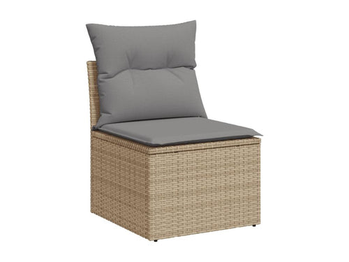 Ensemble de mobilier de jardin beige 10 pièces avec coussins, 85 x 62 x 69 cm