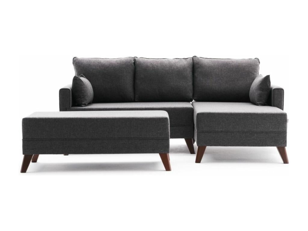 Canapé-lit en tissu gris, 205 x 85 x 85 cm