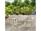 Ensemble de mobilier de jardin beige, 112 x 58,5 x 64 cm