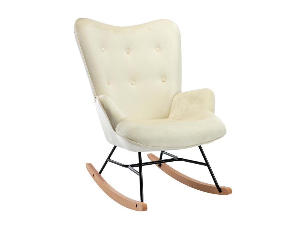 Fauteuil d'appoint en velours crème, 71 x 88 x 98 cm