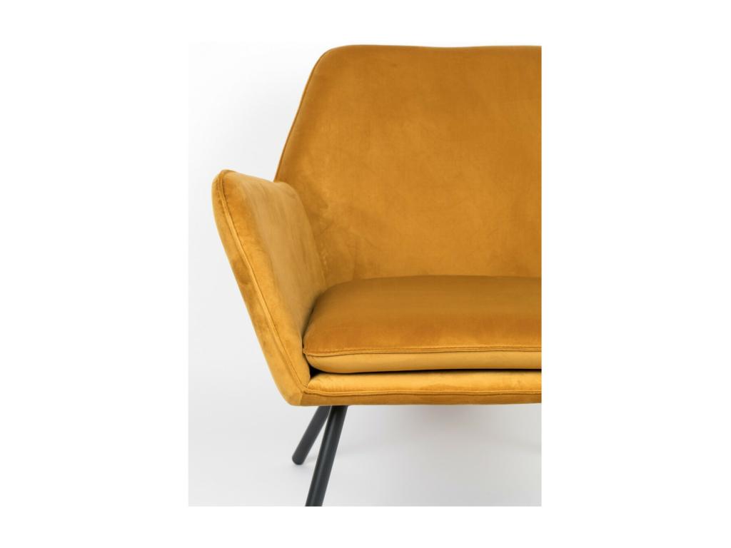 Fauteuil d'appoint en velours jaune