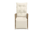 Fauteuil beige avec coussins, 56 x 59 x 92 cm