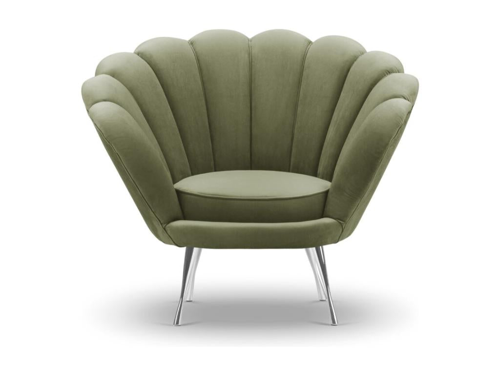 Fauteuil d'appoint en velours vert, 98 x 78 x 76 cm