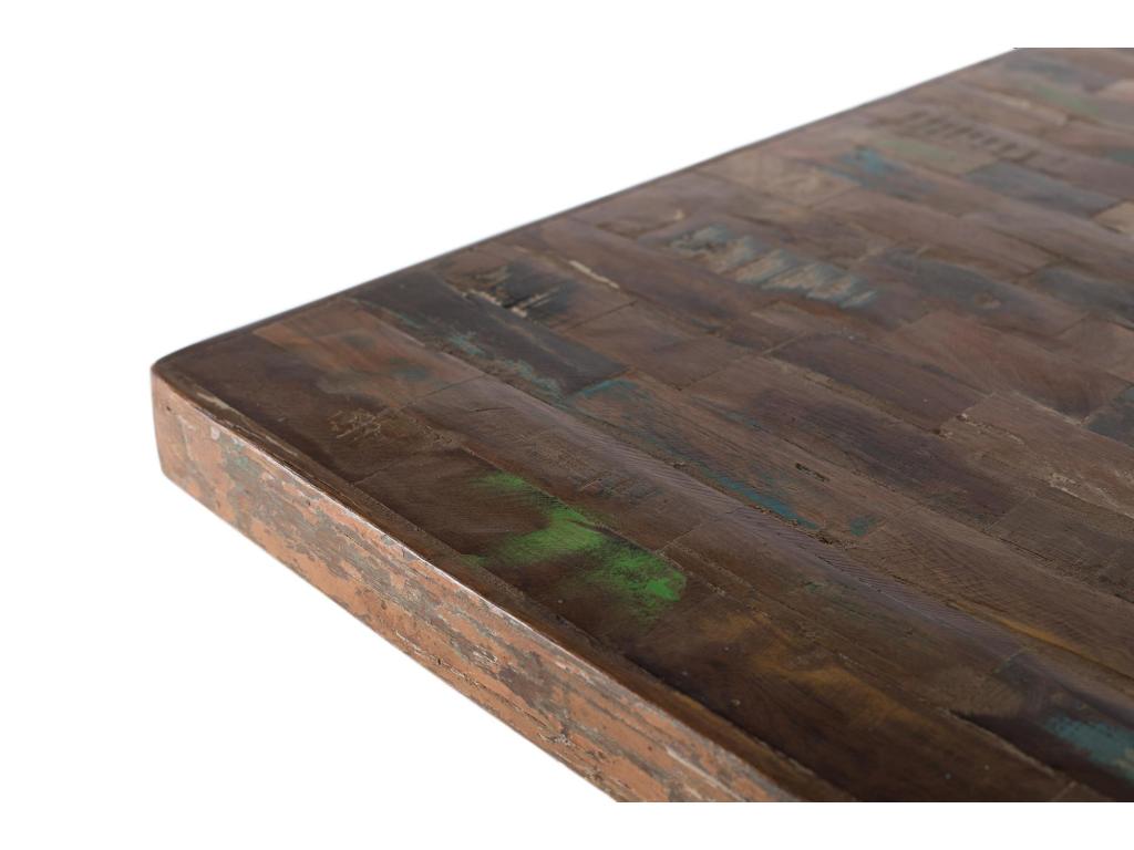 Table de salle à manger en métal multicolore, 120 x 120 x 78 cm